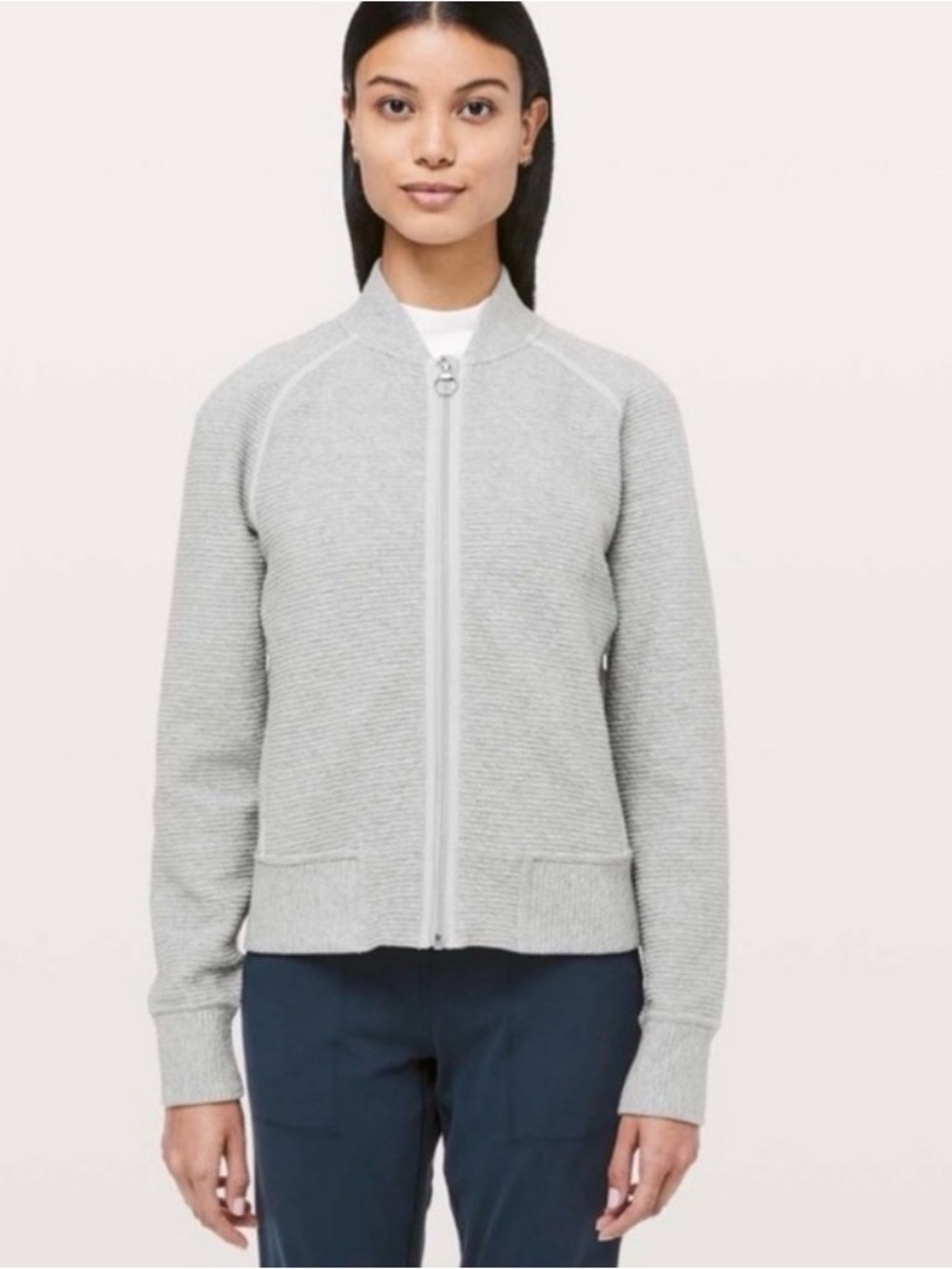 LuluLemon On Repeat Bomber Jacket Grey Size 2